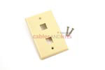 Keystone Wall Plate, 2 Port, Beige / Ivory