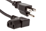 AC Power Cord, 5-15P to C13 Right Angle, 18 AWG, 6'7"