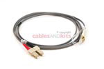 LC to SC Multimode Duplex 50/125 Fiber Patch Cable, 2 Meters