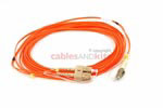 LC to SC Multimode Duplex 50/125 Fiber Patch Cable, 10 Meters