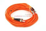 ST to ST Multimode Duplex 62.5/125 Fiber Patch Cable, 15 Meters