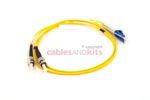 LC to ST Singlemode Duplex 9/125 Fiber Patch Cable, 1 Meter