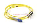 LC to ST Singlemode Duplex 9/125 Fiber Patch Cable, 2 Meters