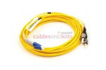 LC to ST Singlemode Duplex 9/125 Fiber Patch Cable, 10 Meters