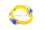 SC to SC Singlemode Duplex 9/125 Fiber Patch Cable, 3 Meters