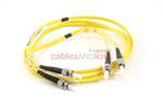 ST to ST Singlemode Duplex 9/125 Fiber Patch Cable, 2 Meters