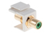 Keystone Snap In Green RCA Type F/F Module, White