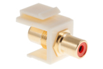 Keystone Snap In Red RCA Type F/F Module, Ivory