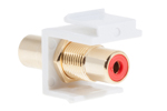 Keystone Snap In Red RCA Type F/F Module, White