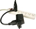 Cables Unlimited Outlet Xtender Power Cord with Pass Through, 1'
