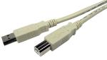 Cables Unlimited USB 2.0 A to B Cable, Beige, 2M