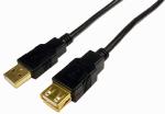 Cables Unlimited USB 2.0 A/A Extension Cable, 2M, Black