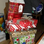 Some of the wrapped gifts